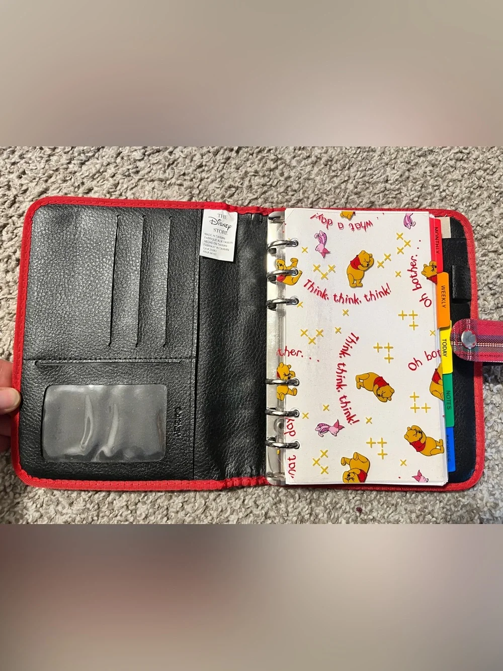Vintage 1990s Winny the Poo plaid Organizer Never Been used Condition